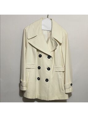 Apt. 9 Cream Double-Breasted Pea Coat Sz 2X